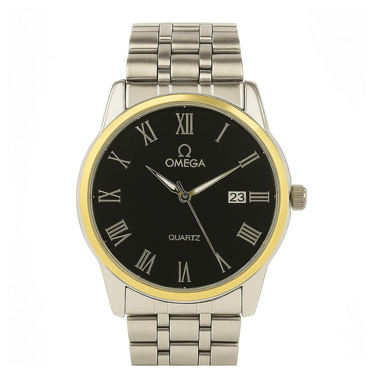 Omega Classic Gold Dial Menโs Quartz Watch