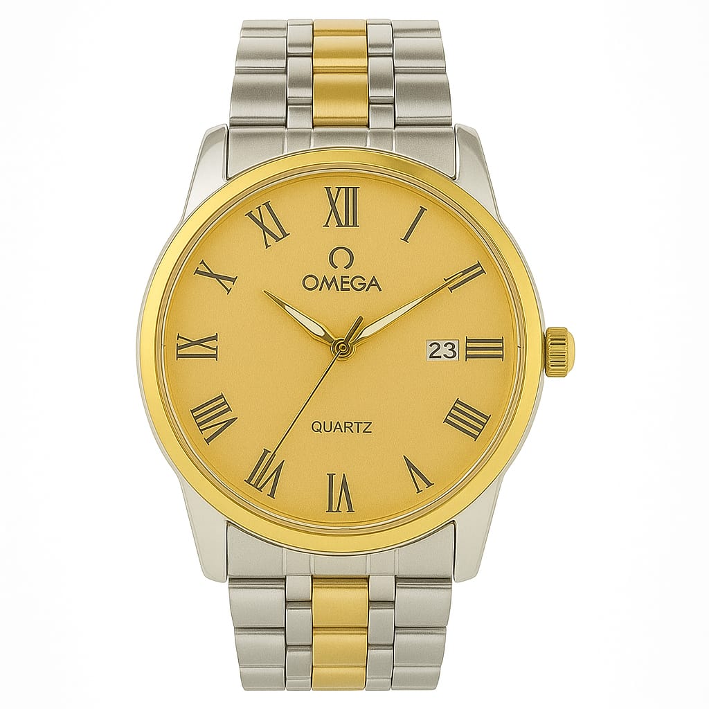 Omega Classic Gold Dial Men’s Quartz Watch