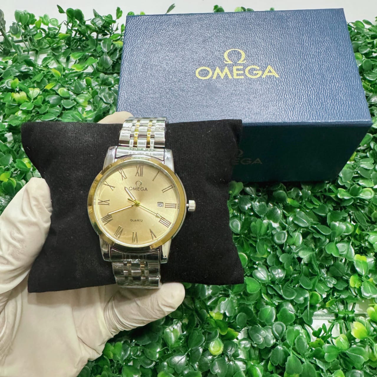 Omega Classic Gold Dial Men’s Quartz Watch